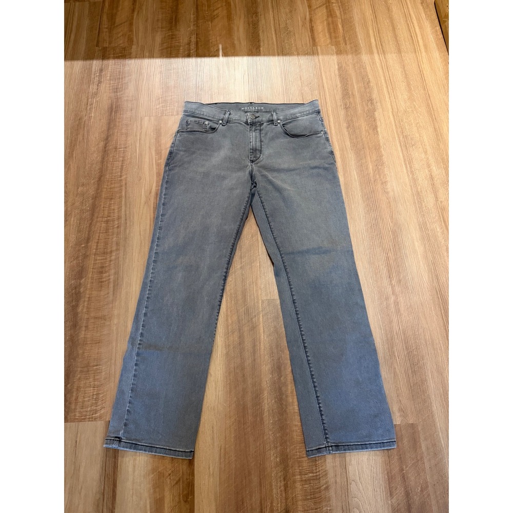 Mott & Bow Jeans Mens 33x30 Gray Straight Leg Cotton Stretch Denim